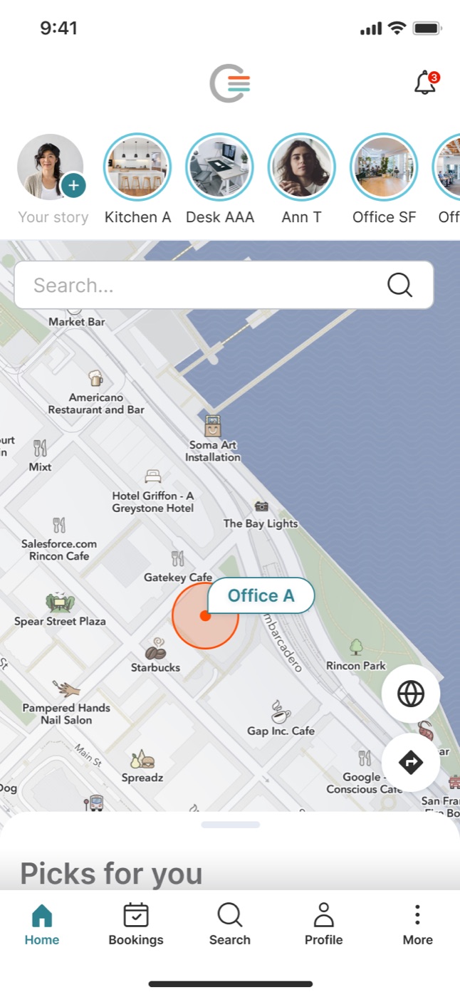 Comfy mobile app screen
