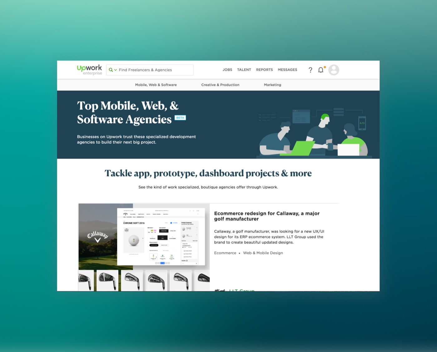 Upwork Enterprise landing page detail